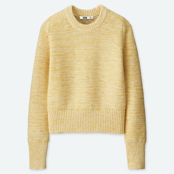 UNIQLO U Color Mixed Oversized Pullover Sweater in Cream Yellow - Picture 1 of 2